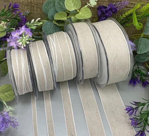 Linen ribbon natural rustic - linen,